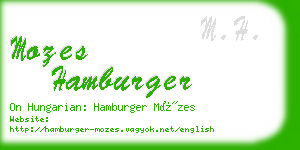 mozes hamburger business card